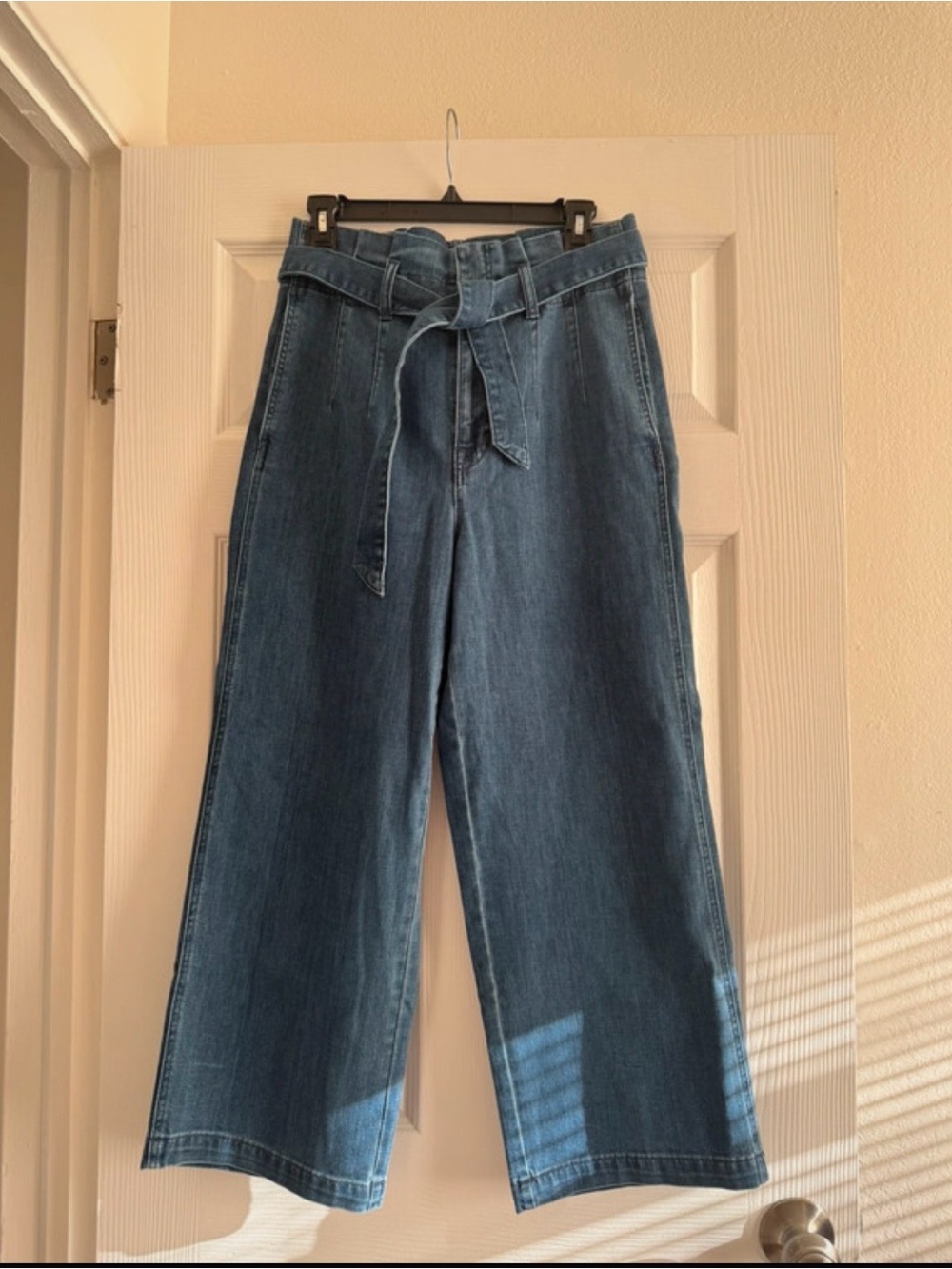Madewell Tie-Belt Wide-Leg Jeans - Blue